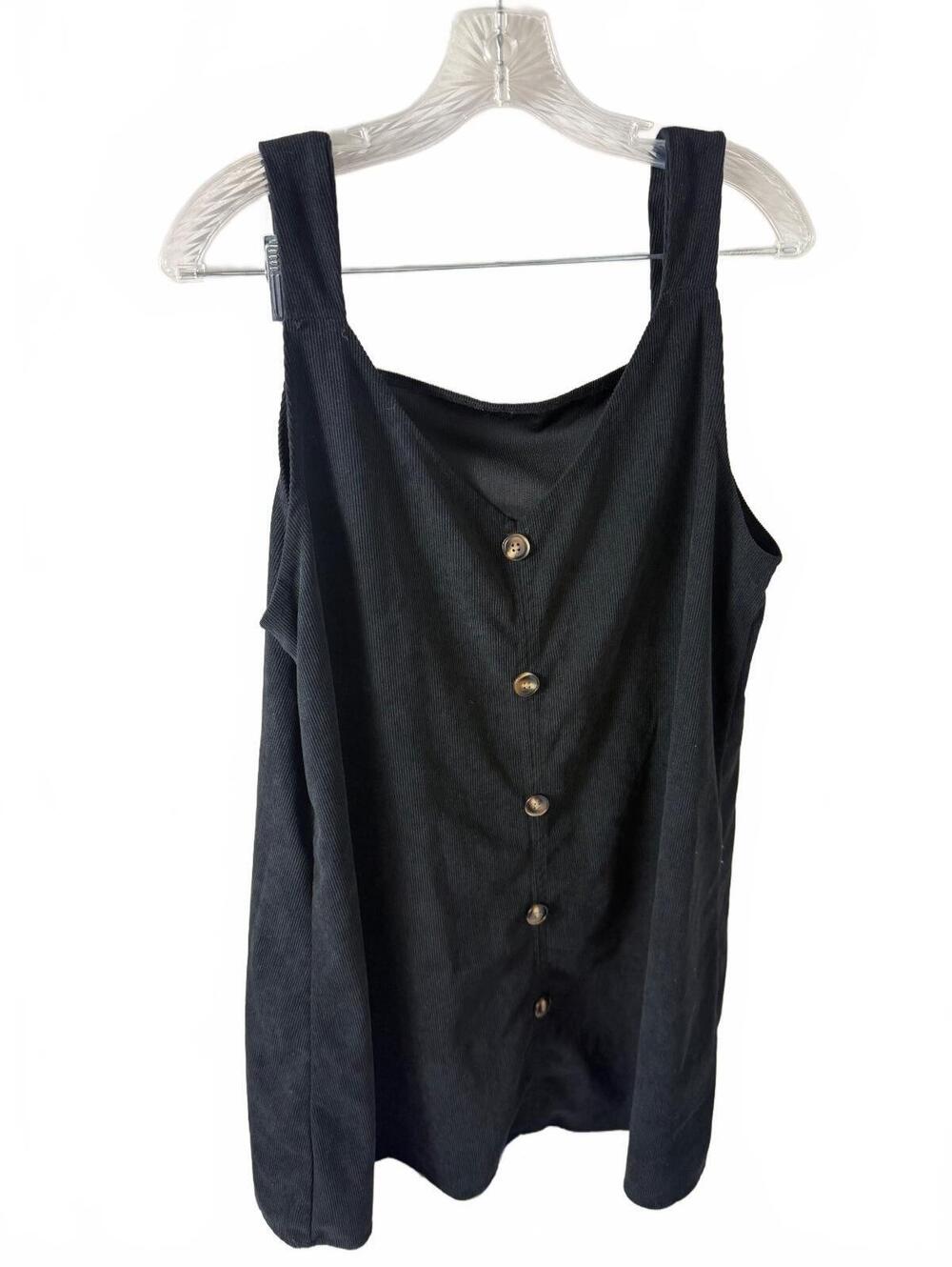 Black Sleeveless Button Front Dress Size Large Girls